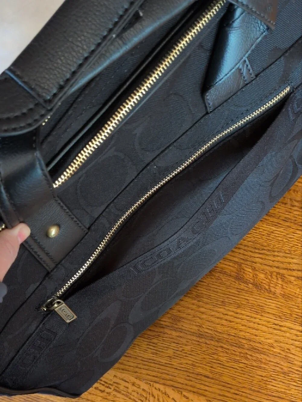 NWT Coach Black Signature Laptop Briefcase